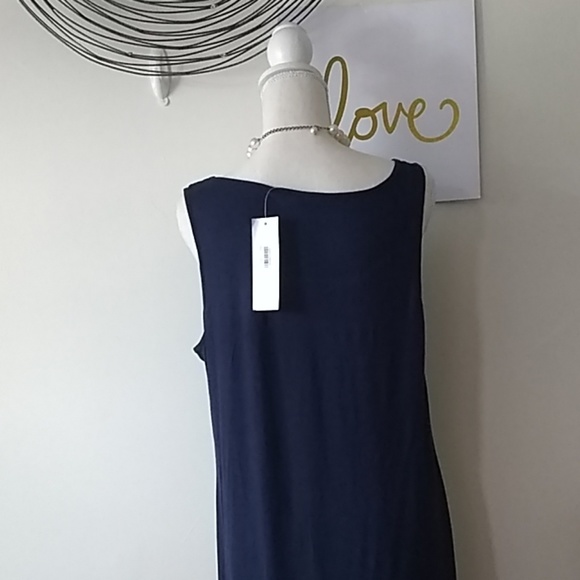 NY Collection navy blue maxi-dress long - Picture 5 of 6